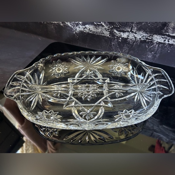 Anchor Hocking “Star of David” Divided Relish Dish - Picture 4 of 5